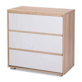 Commode En Bois Avec 3 Tiroirs Style Urbain    Hêtre