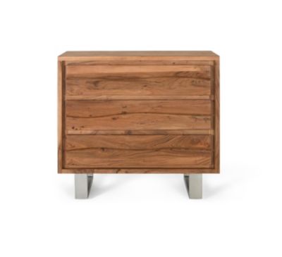 Commode en bois d'acacia et métal