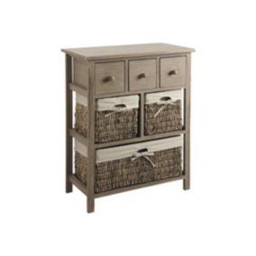 Commode en bois de peuplier Campana 6 tiroirs