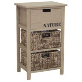Commode en bois et maïs " Nature" 3 tiroirs