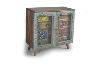 Commode en bois manguier peint à la main