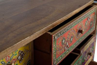 Commode en bois manguier peint à la main