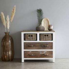 Commode en bois recyclé massif 80 cm
