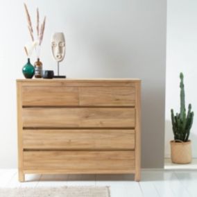 Commode en bois teck massif 120 cm