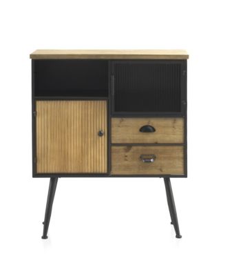 Commode en métal avec dessus en bois