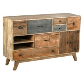 Commode en manguier et métal Zouma 120x35x76 cm