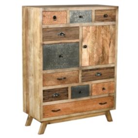 Commode en manguier et métal Zouma 90x40x125 cm