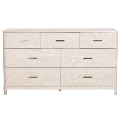 Commode en MDF et métal, 165 x 48,3 x 92,5 cm, gris clair