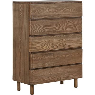 Commode en mdf finition bois naturel style traditionnel élégant 80 x 40 x 112 cm Bois naturel clair veiné