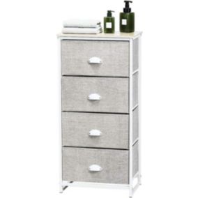 Commode en Tissu avec 4 Tiroirs Armoire de Rangement avec Tiroirs Pliables Cadre en Métal Robuste