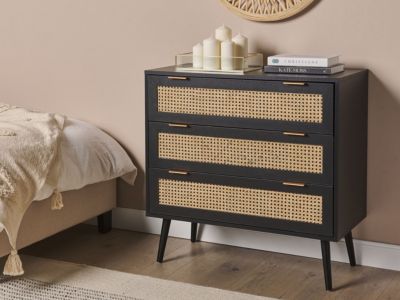 Commode  enbois d'ingénierie noir OPOCO