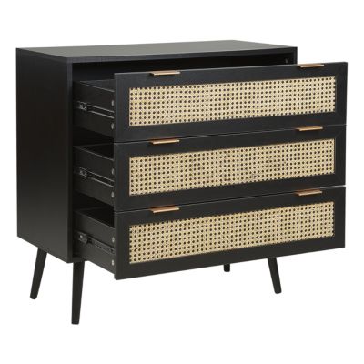 Commode  enbois d'ingénierie noir OPOCO