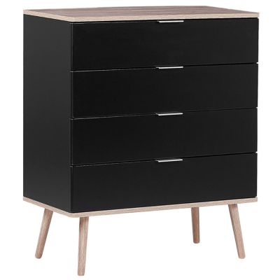 Commode  enbois d'ingénierie noir WALPI