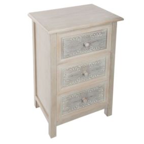 Commode ethnique Hina - L. 48 x H. 80 cm - Gris