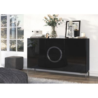 Commode eva 138 x 38 x 83,4 cm Noir, argent