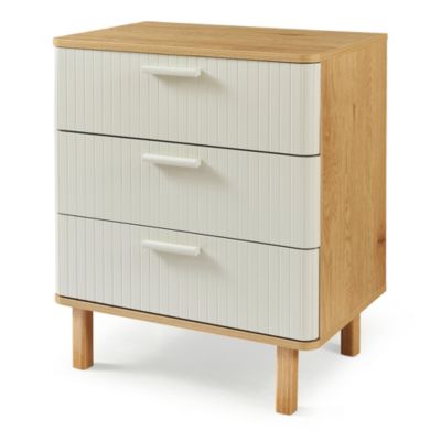 Commode Ferrersp 70 x 60 x 40 cm effet chêne / couleur sable en.casa