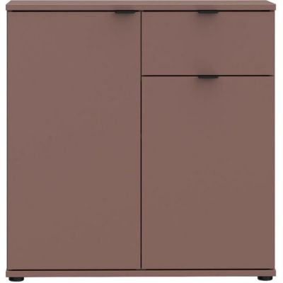 Commode - GANYMEDE - 2 portes - 1 tiroir - Terracotta - 80,1 x 34,1 x ...