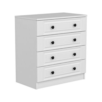 Commode Gardo, Commode polyvalente, Commode de chambre, Meuble avec tiroirs, 72x42 h77 cm, Blanc