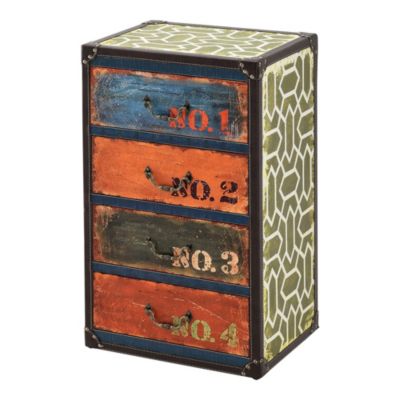 Commode Goslar avec 4 Tiroirs 66 x 40 x 30 cm Multicolore en.casa
