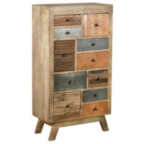 Commode haute en manguier et métal Zouma