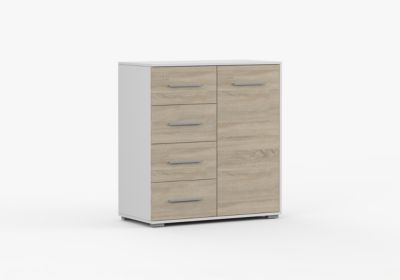 Commode Ilario mini 90 cm - Blanc - Chêne