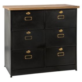 Commode "Ivan" noire - métal - Atmosphera