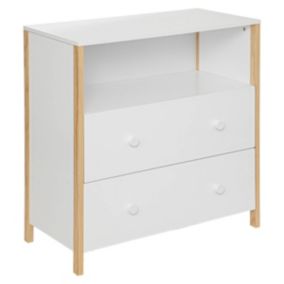 Commode "Kima" en bois 85x40cm blanc - Atmosphera