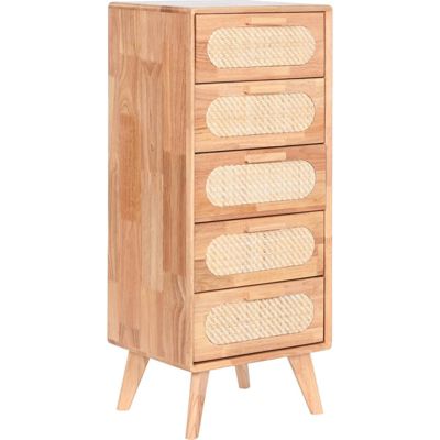 Commode élégante bois et rotin édition limitée 40 x 30 x 93 cm Naturel Bois et rotin