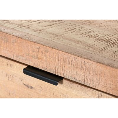 Commode élégante en bois et métal brun noir 180 x 45 x 91 cm Naturel bois et métal noir
