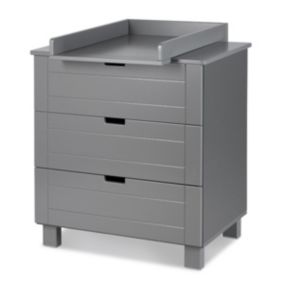 Commode à Langer Avec Plan à Langer Amovible Et 3 Tiroirs    Gris