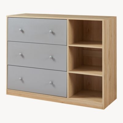 Commode à langer Beldinupp 93 x 110 x 55 cm effet chêne gris en.casa