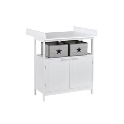 Commode à langer ROBA Hamburg 2 portes 2 boîtes blanc bois clair
