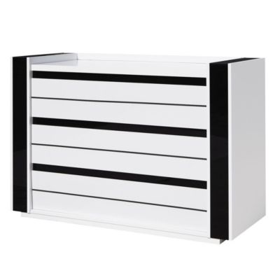 Commode LINA blanc et noir avec LED  124 x 87 x 50 cm