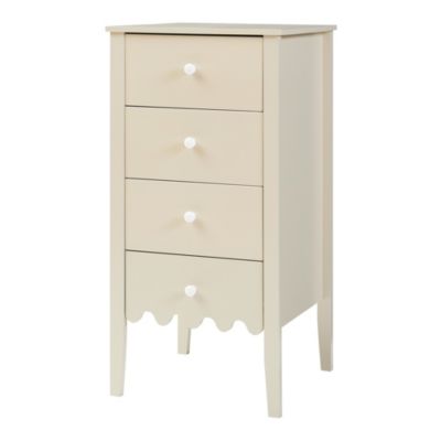 Commode Luspoo avec 4 tiroirs 82 x 40 x 40 cm blanc crème en.casa