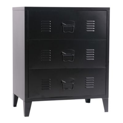Commode métallique Hämeenlinna acier 72 x 60 x 40 cm noir en.casa ...