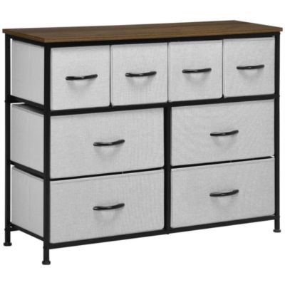 Commode meuble de rangement 8 tiroirs - dim. 100L x 30l x 78H cm ...