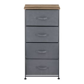 Commode meuble de rangement avec 4 tiroirs en non-tissé 95 x 45 x 30 cm pro.tec