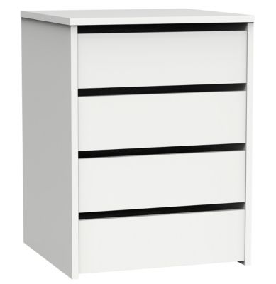 Commode Meuble de rangement coloris blanc brillant - Hauteur 61 x Longueur 46 x Profondeur 45 cm