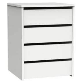 Commode Meuble de rangement coloris blanc brillant - Hauteur 61 x Longueur 46 x Profondeur 45 cm