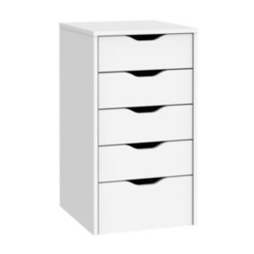 Commode Meuble de rangement coloris blanc - Hauteur 71 x Longueur 40 x Profondeur 43 cm