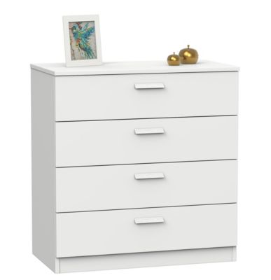 Commode Meuble de rangement coloris blanc - Hauteur 78 x Longueur 74 x Profondeur 40 cm