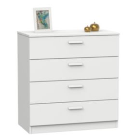 Commode Meuble de rangement coloris blanc - Hauteur 78 x Longueur 74 x Profondeur 40 cm