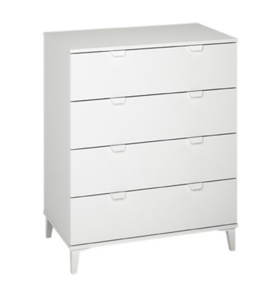 Commode, Meuble de rangement coloris blanc - Hauteur 98 x Longueur 80 x Profondeur 48 cm