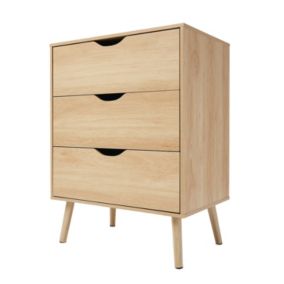 Commode, meuble de rangement coloris naturel - longueur 60 x profondeur 40 x hauteur 80.5 cm