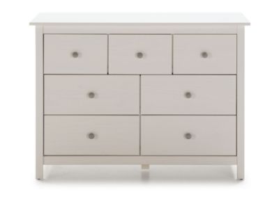 Commode, meuble de rangement en pin coloris blanc - Longueur 110 x Profondeur 40 x Hauteur 80 cm