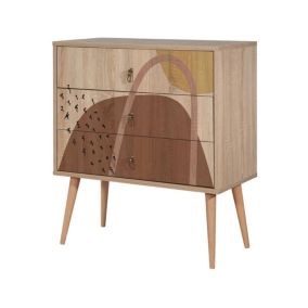 Commode Nebula, Commode polyvalente, Commode de chambre, Meuble avec tiroirs, 80x40h89 cm, Multicolore