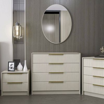 Commode Nepartak, Commode polyvalente, Commode de chambre, Meuble avec tiroirs, 100x45 h85 cm, Ciment