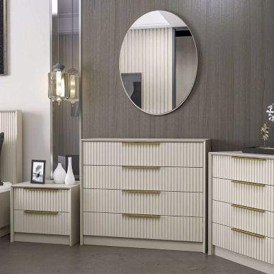 Commode Nepartak, Commode polyvalente, Commode de chambre, Meuble avec tiroirs, 100x45 h85 cm, Ciment