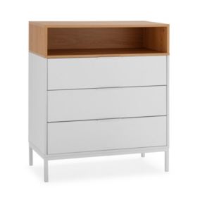 Commode Nieve 3 tiroirs couleur Blanc