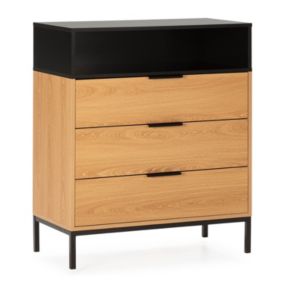 Commode Nieve 3 tiroirs couleur Chêne